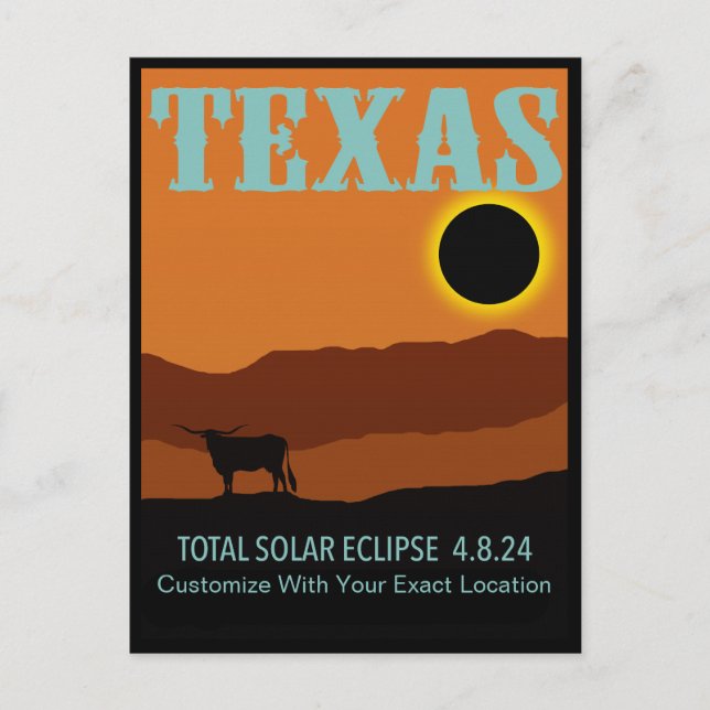 ZOLLBARE Texas Eclipse Postkarte (Vorderseite)