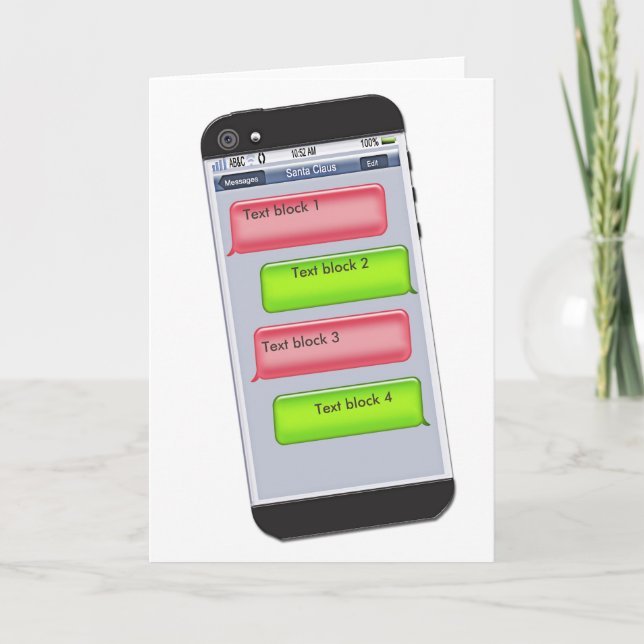 ZOLLBARE Weihnachtstextnachricht Gruß Feiertagskarte (Vorderseite)