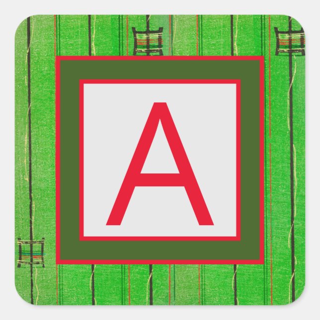 ZOLLBARER STICKER-MONOGRAMM-UMSCHLAG AUFKLEBER (Vorderseite)