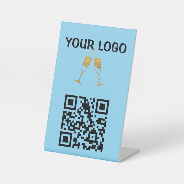 ZOLLBARER TABELLE QR CODESTAND FÜR RESTAURANTS SOCKELSCHILD (Vorderseite)