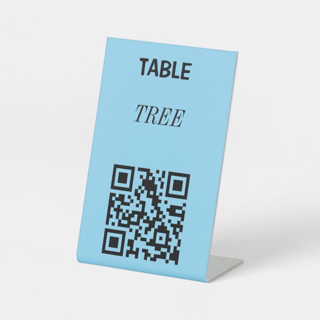 ZOLLBARER TABELLE QR CODESTAND FÜR RESTAURANTS SOCKELSCHILD (Vorderseite)