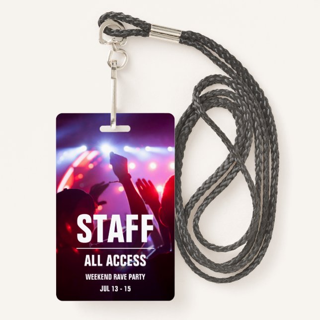 Zollbeamte | Alle Access Concert Pass Abzeichen Ausweis (Vorderseite mit Schlüsselband)