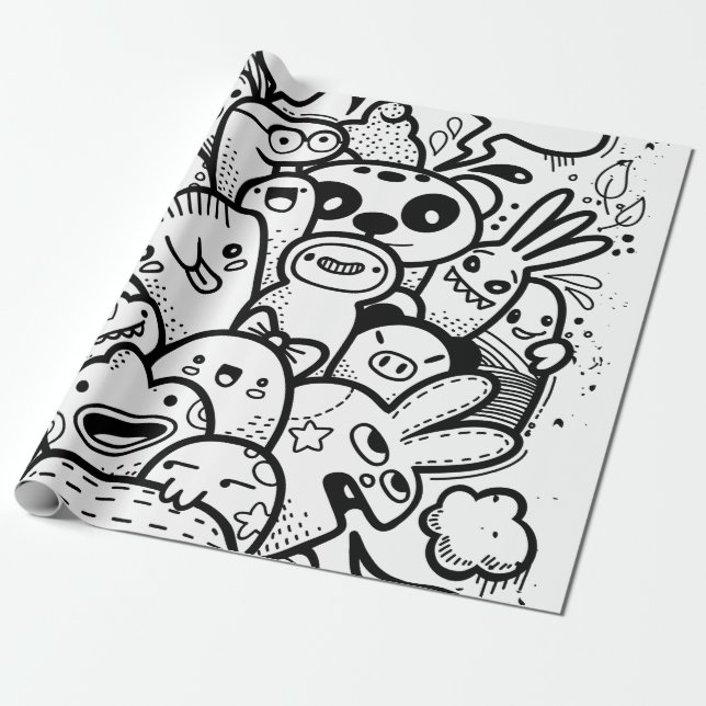 ZOLLBEWÄLTIGTES Wrackpapier Geschenkpapier (Ungerollt)