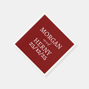 ZOLLBEZEICHNUNG STILISCH MODERN CHERRY RED WEDD SERVIETTE