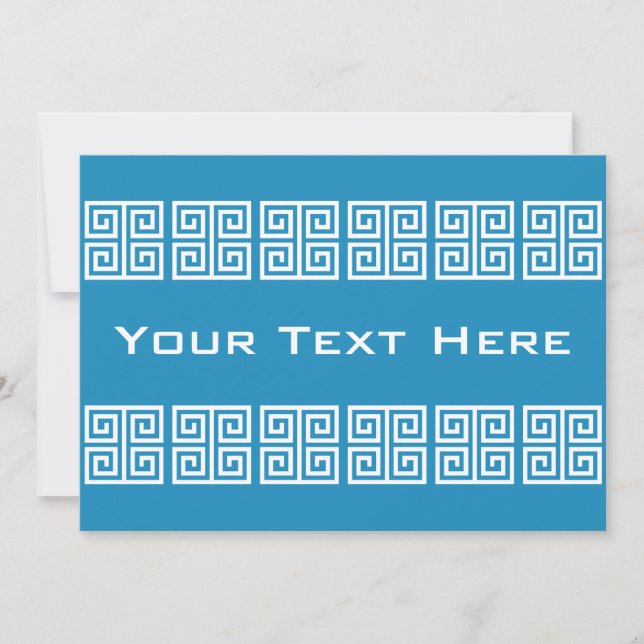 Zolleinladung für griechische Muster Einladung (Vorderseite)