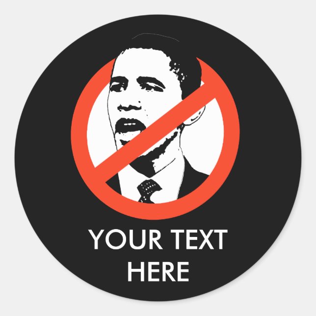 ZOLLISIERTE OBAMA-SLOGANE RUNDER AUFKLEBER (Vorderseite)