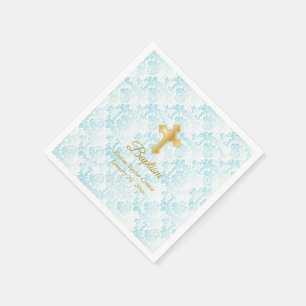 Zollmäßige Taufe in Blau, Weiß und Gold Serviette