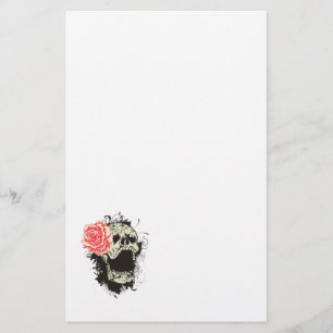 Zollpapier für Schädel und Rose Briefpapier