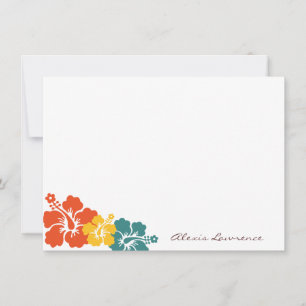 Zollpapier für tropischen Orangen-Hibiskus-Blume Mitteilungskarte