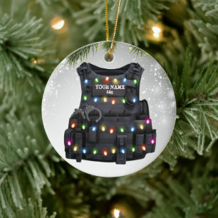Zollpolizei Bulletproof Vest Polizeibeamte Ligh Keramik Ornament