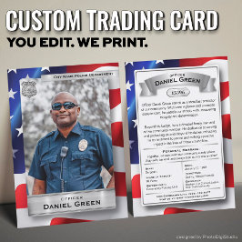 Zollpolizei Handelskarten US-Flagge Silver Telefonnummerkarte