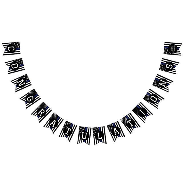 Zollpolizei Thin Blue Line Glückwunsch Wimpelkette (Alle)