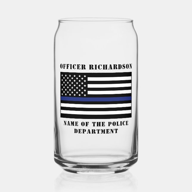 Zollpolizei Thin Blue Line Polizei Dosenglas (Vorderseite)