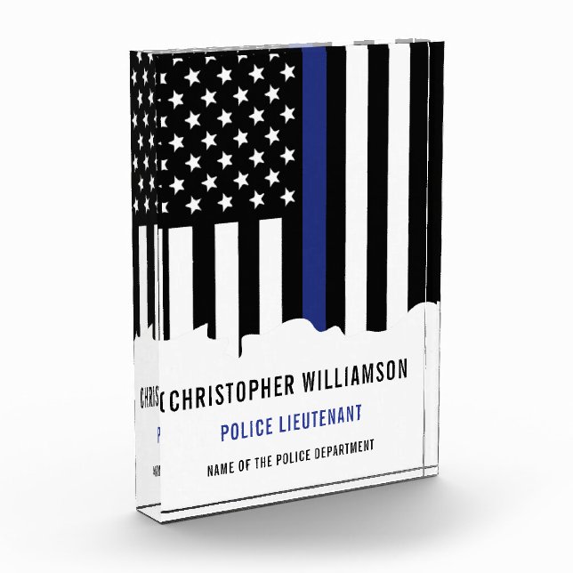 Zollpolizei Thin Blue Line Polizei Fotoblock (Links)