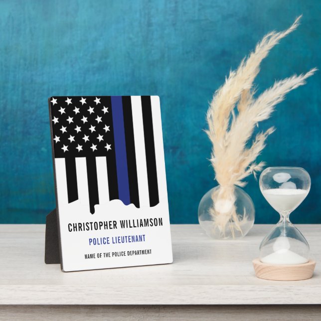 Zollpolizei Thin Blue Line Polizei Fotoplatte (Seite)