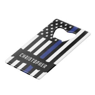 Zollpolizei Thin Blue Line Polizei Geldbeutel Flaschenöffner