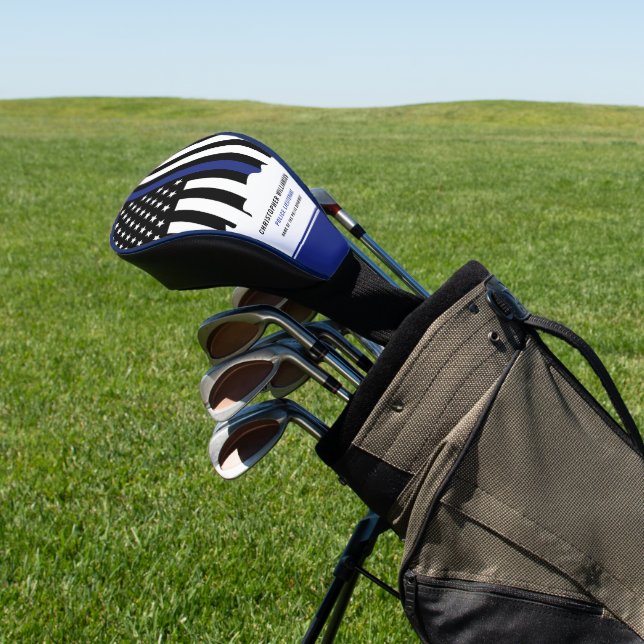 Zollpolizei Thin Blue Line Polizei Golf Headcover (In SItu)