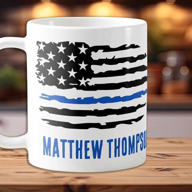 Zollpolizei Thin Blue Line US-Flagge Kaffeetasse (Von Creator hochgeladen)