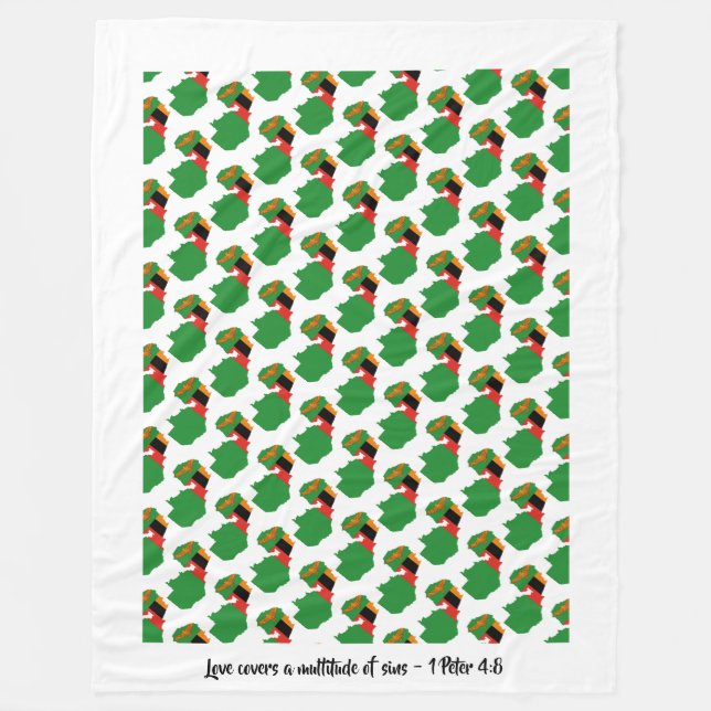 Zollrechtliche Christliche Flagge Sambias Fleecedecke (Vorderseite)