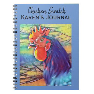 ZOLLREICHE, FARBFARBENE ROOSTER JOURNAL NOTIZBLOCK
