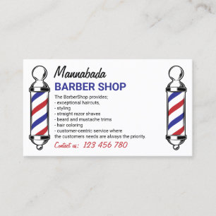 Zollspezifisches Foto für den Barberstapel Visitenkarte