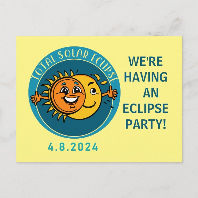 ZOLLSTÄNDIGE ECLIPSE-PARTY EINLADUNGEN (Vorderseite)