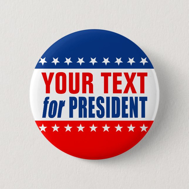 (ZOLLSTÄNDIGER TEXT) für PRÄSIDENT Button (Vorderseite)