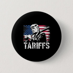 Zolltarife Trump US Flag Power Funny Tess Button