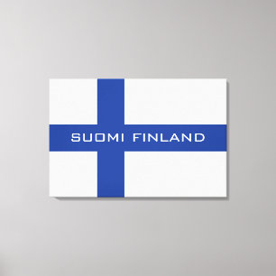 Zollumhüllte Leinwand mit finnischer Flagge