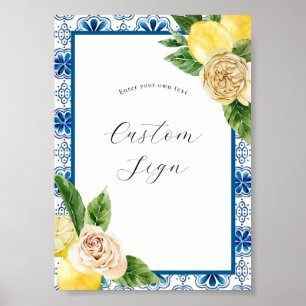 Zollzeichen mit individuellem Lemon-Text Poster