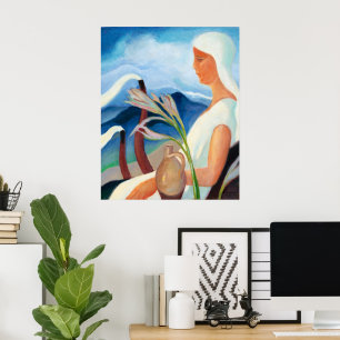 Zolo Palugyay Mädchen in Weiß Vintage Moderne Kuns Poster