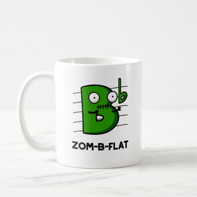 Zom-B-Flat Funny Halloween Zombie Music Pub Kaffeetasse (Links)