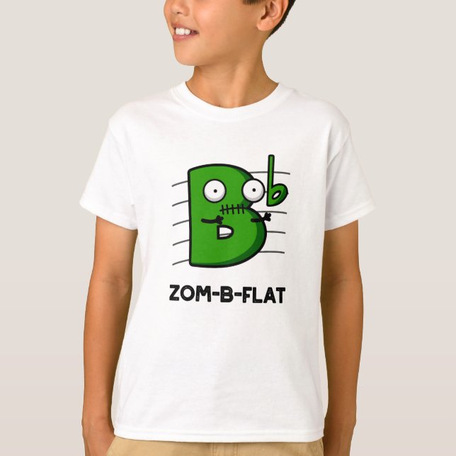 Zom-B-Flat Funny Halloween Zombie Music Pub T-Shirt (Vorderseite)