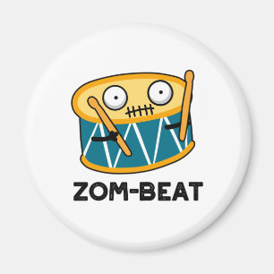 Zom-beat Funny Halloween Zombie Drum Pun Magnet