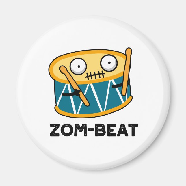 Zom beat Funny Halloween Zombie Drum Pun Magnet (Vorne)