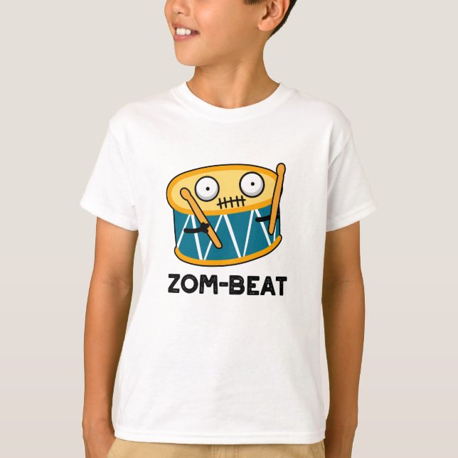 Zom beat Funny Halloween Zombie Drum Pun T-Shirt (Vorderseite)