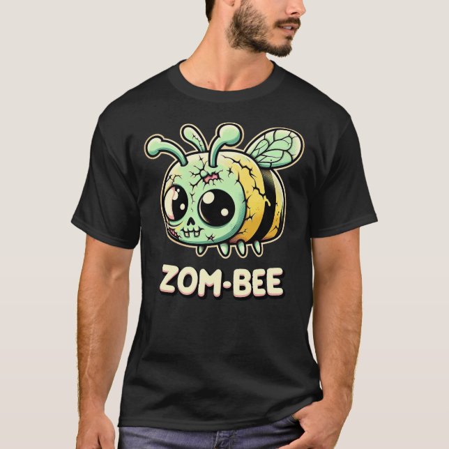 Zom-Bee Adorably Creepy Zombie Bee Cartoon Hallowe T-Shirt (Vorderseite)