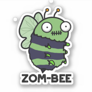 Zom-bee Funny Halloween Zombie Bee Pun Aufkleber