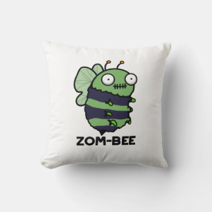 Zom-bee Funny Halloween Zombie Bee Pun Kissen