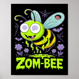Zom-bee Süße Zombie-Biene Lustiger Halloween-Shirt Poster