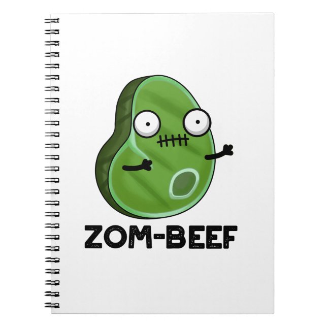 Zom-beef Funny Halloween Zombie Meat Pun Notizblock (Vorderseite)
