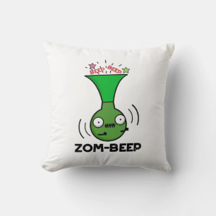 Zom-beep Funny Halloween Zombie Honker Pun Kissen