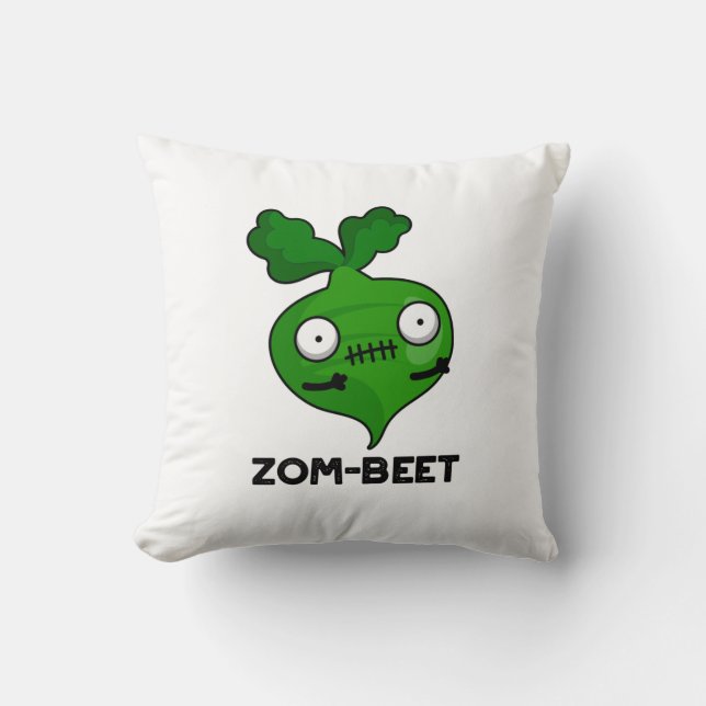 Zom-Beet Funny Halloween Zombie Beet Pun Kissen (Vorderseite)