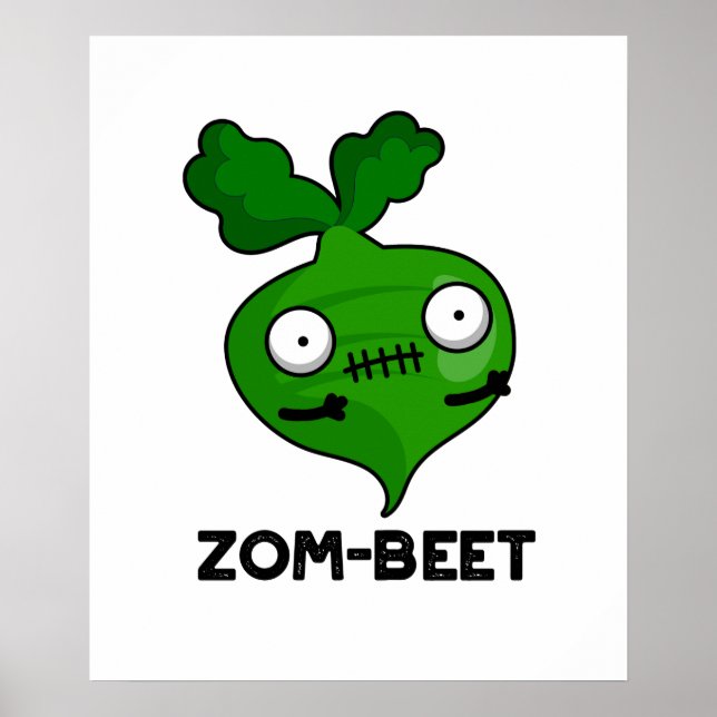 Zom-Beet Funny Halloween Zombie Beet Pun Poster (Vorne)
