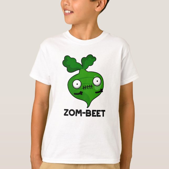 Zom-Beet Funny Halloween Zombie Beet Pun T-Shirt (Vorderseite)