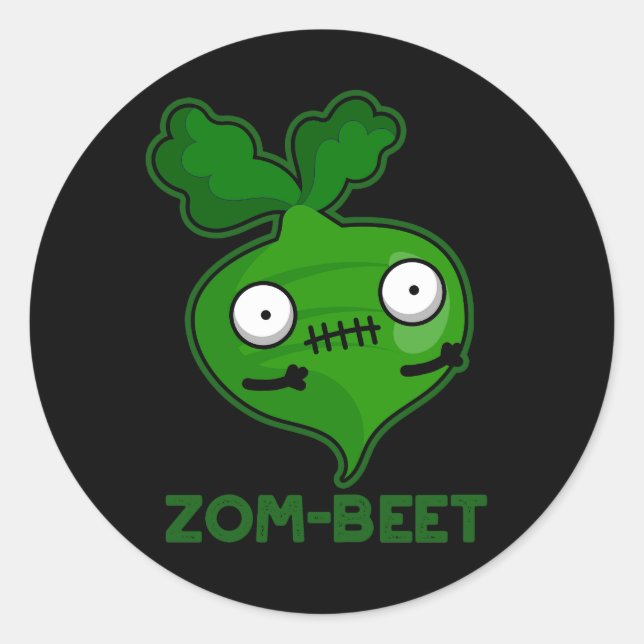 Zom beet Funny Zombie Beet Pun Dark BG Runder Aufkleber (Vorderseite)