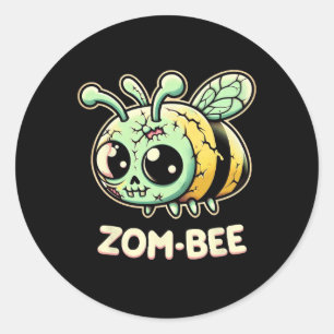 Zom-Biene Adoritable Creepy Zombie Bee Cartoon Hal Runder Aufkleber