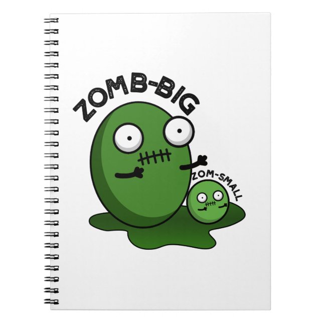 Zom-Big Zom-Small Funny Halloween Zombie Pun Notizblock (Vorderseite)