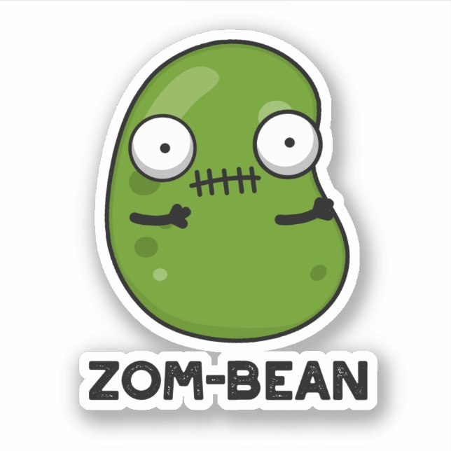 Zom-Bohnen-Funny Halloween Zombie Bean Pun Aufkleber (Vorderseite)