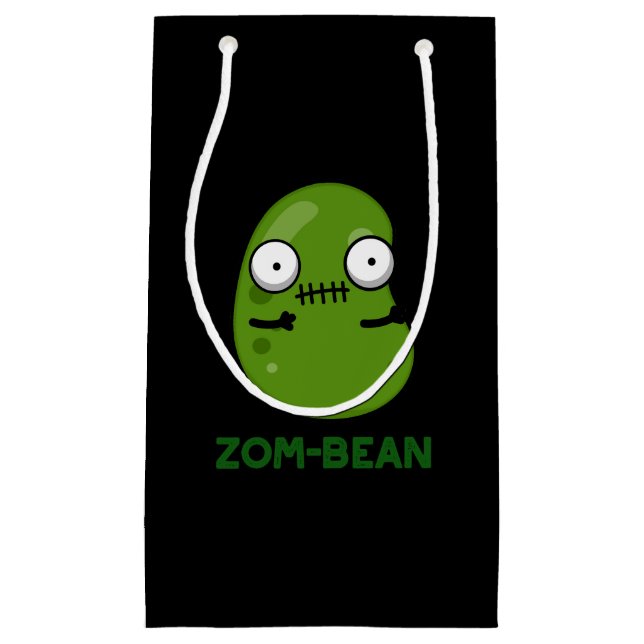 Zom-Bohnen Funny Halloween Zombie Bean Pun Dark BG Kleine Geschenktüte (Vorderseite)